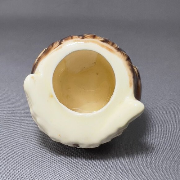 Vtg Stoneware Ceramic Owl Bird Ivory Toothpick Holder Embossed Figurine Japan - Picture 7 of 10